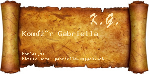 Komár Gabriella névjegykártya